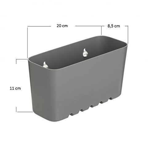 Duschregal Kunstoff grau von SANIXA / Duschablage ohne Bohren mit Saugnäpfen / Duschkorb Wannenablage / Stabile Ausführung - 4