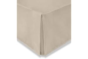 Comfy Nights Mantovana plissettata in percalle di policotone, tinta unita (matrimoniale, color latte)