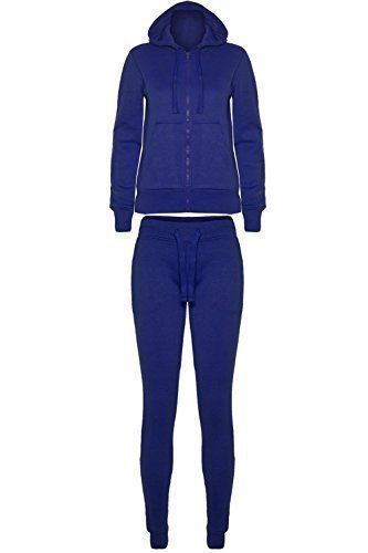 Womens Ladies Plain Fleece Hooded Hoodie Jogsuit Bottom Jogging Pant Tracksuit