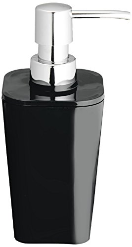 WENKO 20330100 Seifenspender Candy Black, Fassungsvermögen 0.33 L, Kunststoff - Polystyrol, 8.8 x 17.4 x 7.3 cm, Schwarz