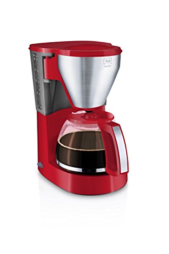 Melitta Easy Top Kaffeemaschine schwarz/rot/Stahl gebürstet