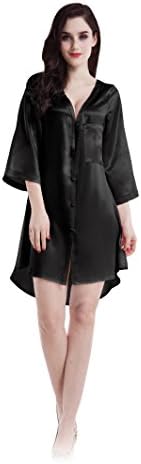 22 Momme Boy Style Extra Size Blouse 7/10 Length Sleeves Dress Robe/Nightshirt