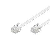  Cable de telefono RJ11 6P4C M-M (10 Metros, Blanco)
