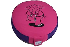 TVAMM LIFESTYLE Tvamm-Lifestyle Rund 7 Chakra Meditationskissen (Zafu) Buchweizenschalen, Ø 36 cm x 15 cm, Bezug und Inlett 100% Baumwolle, Bezug und Inlett maschinenwaschbar bis 30º C.