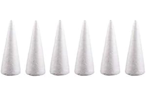 Holibanna - Conos de Espuma de poliestireno en Forma de Cono Artesanal, árbol de Navidad Blanco, Centro de Mesa, decoración Floral, 12 Unidades, 10 cm