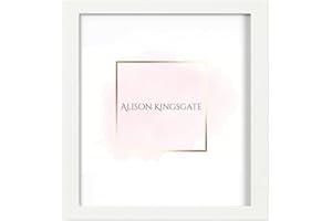 Alison Kingsgate Square Picture Frames - Multiple Sizes, 40x40cm White Frame With Safe Perspex Front & Wall Mounting