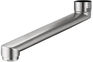 HomeLava Bec pivotant de 22,5 cm de long, robinet pivotant pour robinet mural, longueur totale droite, acier inoxydable brossé
