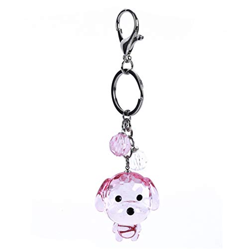 Preisvergleich Produktbild LLZIYAN Transparent Welpen Anhänger Schlüsselanhänger Cartoon Hund Schlüsselanhänger Handtasche Geldbörse Dekoration Zubehör, Rosa