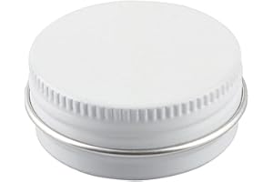 ZEOABSY 50 Pièces 15ml Pots en Aluminium Vide Rond Blanc Petit Cosmétiques Pot Conteneurs for Fait Main Bougies Crème Baume Voyage, 5X Spatule, 2X Étiquettes