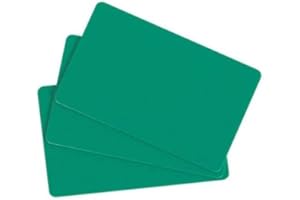 PAC SUPPLIES GLOBAL 100 tarjetas de PVC mate premium, aptas para alimentos para Evolis, Pricecard Pro Flex, Magicard, Fargo, Zebra Card Impresoras... (verde)
