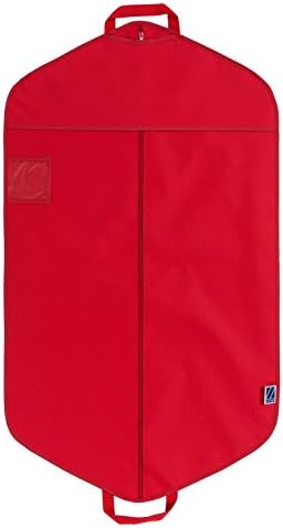 Concept Covers 42"(106cm) Stylish Foldable Suit Carrier Travel Bag Cover- Red - Inc Full Length Zip, 25mm Carry Handles, Hanger Opening, Accessory & Transparent Window Pockets – Made in Britain