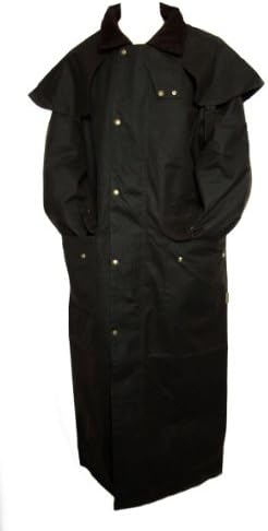 FULL LENGTH WAX STOCKMANS COAT FINE QUALITY DOUBLE FOLD ENGLISH WAXED COTTON (XL 50-52" 22-24 Unisex, Chocolate Brown)