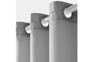 Furlinic Duschvorhang Grau Schmale Textile Badvorhänge aus Stoff für Dusche und Badewanne Wasserdicht Schimmelresistent Waschbar 120x200 mit Groß Ösen.