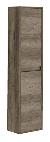 ARKITMOBEL 305070H  Mueble lavabo, columna de baño colgante 2 puertas acabado en color Nordik, medidas: 30 x 140 x 25,5 cm de fondo