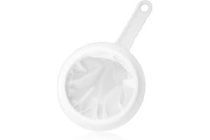 Lotsdonxia Ultra-Fine Mesh Strainer – 200 Mesh Kitchen Sieve with Non-Slip Handle, Nylon Filter for Soy Milk, Coffee, Juice, and Oils (White)