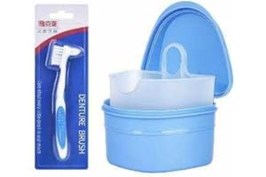 Kit de Limpieza de Dentadura Postiza | Limpieza profesional | Almacenamiento y Limpieza | Cepillo incluido | 3 Piezas | TC Talacano