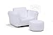 WHITE PU LEATHER LAZYBONES KIDS TWIN SOFA Chair/Seat/Armchair/Sofa for Children/Childs