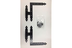 TECNOSTAMP Cerniera a squadro zanca a filo mano destra finitura nero ideale da montare su persiane e sportelloni in legno massello con cardine di ancoraggio diametro mm.10.