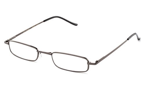 Newbee Fashion - Pocket Readers Ultra Compact Spring Temple Reading Glasses w/ Portable Pocket Clip Aluminum Case Gunmetal +2.00 by Newbee Fashion Reading Glasses