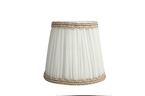 Splink 2 Pcs Lampenschirm E12/E14 Organza Stoff Stehlampe Tischlampenschirm mit Gold Trim Vintage Barockstil Stil 85*120*110mm - 7
