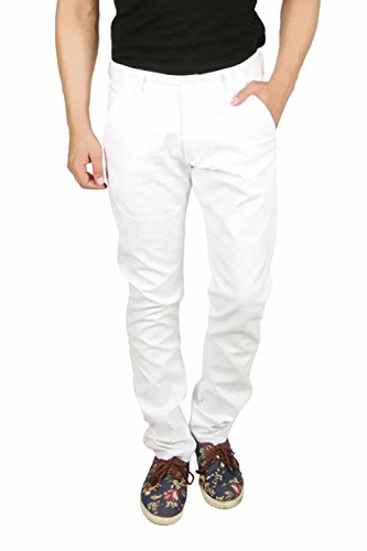 Nimegh White Color Cotton Casual Slim fit Trouser For Men