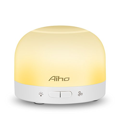 Preisvergleich Produktbild Aroma Diffuser Aiho Luftbefeuchter Ultraschall Vernebler Duftlampe Elektrisch Air Humidifier Öl Düfte Diffusor Holzmaserung LED mit 7 Farben einstellbarer Niedrigwasserschutz für Babies Yoga Kindergarten Schlafzimmer Büro