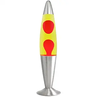 Asab Lava Lamp Retro Motion Coloured Wax Liquid Relax Mood Light Vintage Silver