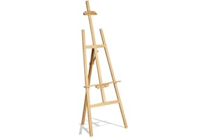 ZANGE Pine Wood 150cm/ 59Inch Tall Adjustable Durable Art Artist Sketch Drawing Stand Display Painting Easel for Kid and Adults-Painting Display Exhibition Wedding Fits Small and Large Canvas's Easels