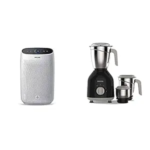 Philips AC1215/20 Air purifier, removes 99.97% airborne pollutants with 4-stage filtration & Philips HL7756/00 Mixer Grinder, 750W, 3 Jars (Black)