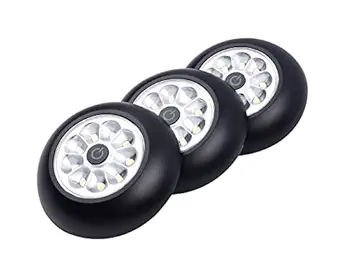 Fulcrum 30016-303 9 LED Tap Light (Pack of 3, Black)