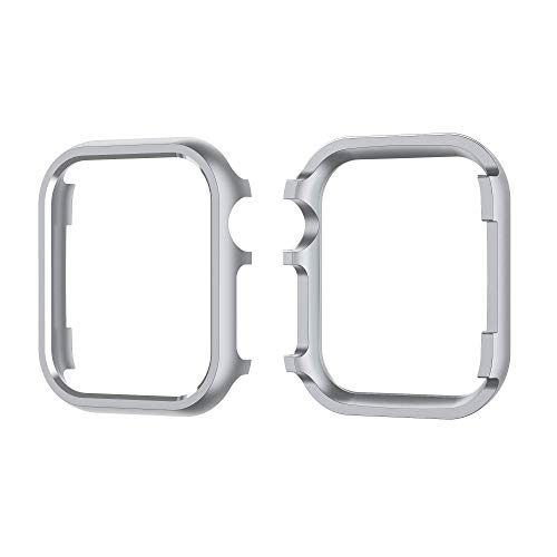 Preisvergleich Produktbild Schutzhülle aus Metall, Aluminiumlegierung, Stoßstange für Smartwatch, Seitenschutz, kompatibel mit Apple Watch Serie 4, 40 mm, grau
