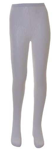 1 Pair of Girls Floral Lace Tights, 1/3yrs White