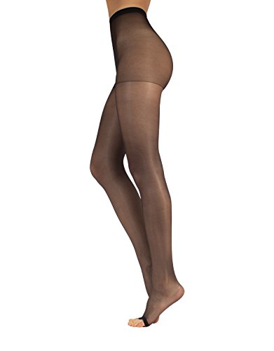 CALZITALY Sheer Toeless Tights with Cooling Effect | Open Toe Nude Pantyhose | Skin, Black | S, M, L, XL, XXL | 10 DEN | Made in Italy