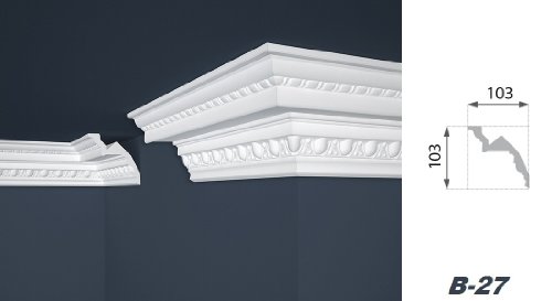 20 Meter Stuckprofile Styropor Deckenleisten Dekoration 103x103mm B-27 - 2