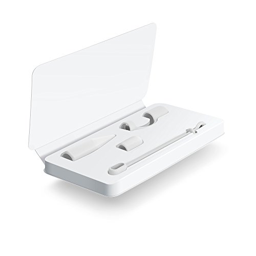 [4-Pack] FRTMA für Apple Pencil Kappe / Apple Pencil Spitze Kappe / Lightning Kabel Adapterhalter / Apple Pencil Kappenhalter für iPad Pro Bleistift, Elfenbein Weiß - 7