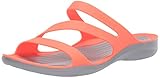 Material exterior: Espuma Crocs Swiftwater Sandal W, Sandalias con Punta Abierta para Mujer, Naranja (Bright Coral/Light Grey 6pk), 42/43 EU