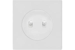 FONTINI Double va-et-vient blanc avec manette blanc glossy DOM et plaque simple blanc – Gestion lumineuse double avec élégance et modernité