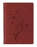 Ladytimer Grande Deluxe Red 2019 - Taschenplaner / Taschenkalender A5 - Tucson Einband - Motivprägung Floral - Weekly - 128 Seiten by