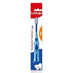LuvLap Tiny Giffy Kids Toothbrush, BPA Free, Boys & Girls Toddler Toothbrush, 18M+, Multicolor (Assorted Colors, Colors may vary)