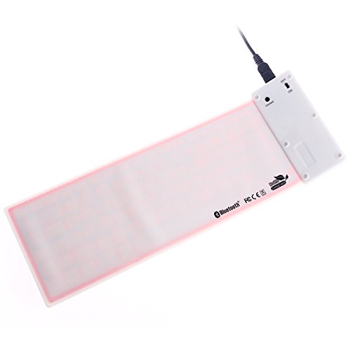 dizauL®Tastatur Flexibel Wasserfest Universal Tastatur für Apple/Samsung (Rot ) - 8