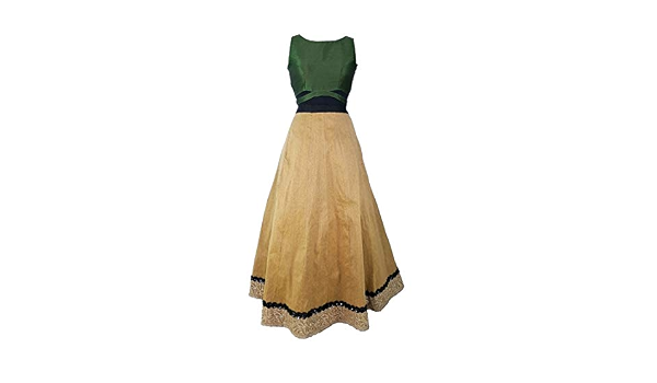 Buy HL Women's Silk Crop Top and Skirt 