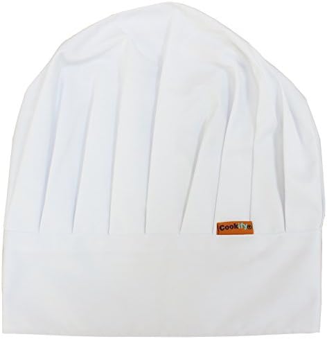 Childrens Kitchen Cooking Fun White Fabric Velcro Adjustable Fit Chefs Hat (9-teen years)