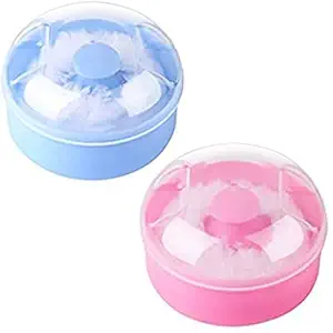 AppreciatePremium Powder Puff With Powder Storage Powder Case With Puff for New Born Baby, Men and Women, Girls