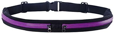 Exercise Double-Pack Super To Bring Your Cellphone, Keys and Wallet Elastic Running Belt Waist Bag Close-fitting Antitheft Backpack (Purple)