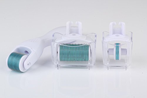 GESICHT BODY AUGEN DERMAROLLER Set 3 in 1 1200/600/180 Mikronadel Roller 1,5 mm/1,0mm/0,50mm Nadellänge Anti Falten Aknenarben Cellulite stimuliert Collagen und Elastin - 5