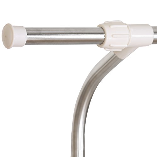 WOLTU SR0001 Kleiderständer Garderobenständer , 165x43x161cm , Teleskop Wäscheständer auf Rollen , mit 2 Stangen , ausziehbar , Creme Weiss - 7