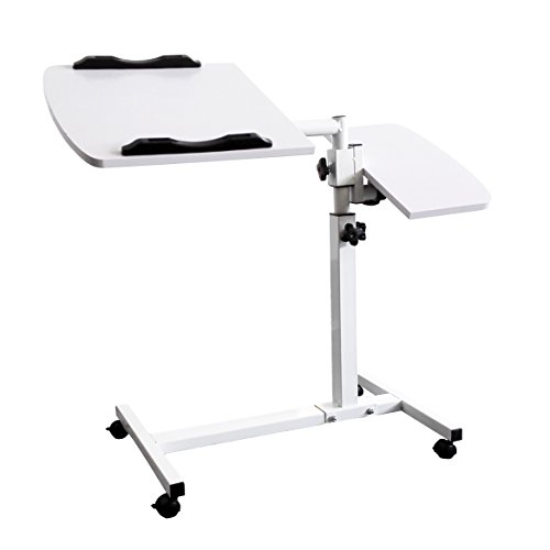 Corlorfulworld Laptoptisch höhenverstellbar Notebooktisch Laptoptisch Laptop Notebook Tisch Notebookständer Laptopständer auf Rollen höhenverstellbar Halterung Es gibt drei Farben (white)