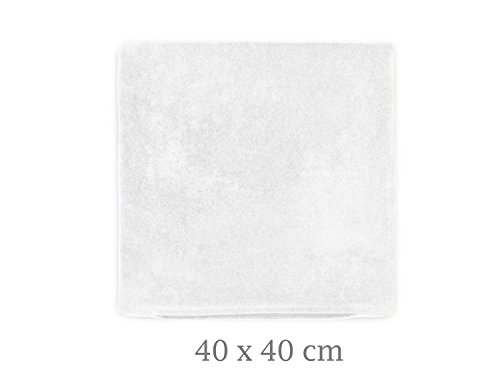 samtig-weiche Kissenhüllen aus Chenille in dezentem Design – erhältlich in 14 modernen Farben und 3 verschiedenen Größen, Doppelpack Kissenhüllen 40 x 40 cm, weiß - 3