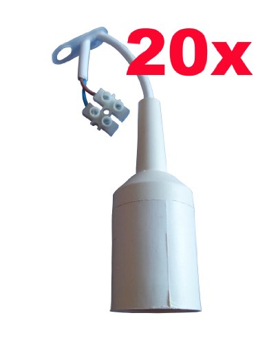 Preisvergleich Produktbild 20 Stück Relco Renovierfassung / Baufassung mit Kabel E27 weiß