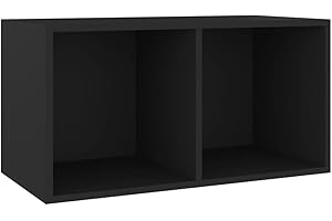 vidaXL Contenitore per Vinili Elegante Robusto Collezione Espositore per Dischi Mensole Portaoggetti Archiviazione LP Nero in Truciolato